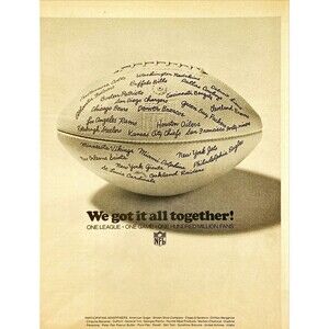 National Football League "One League. One Game. 100 Million Fans" Print Ad 1970